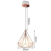Lampe de suspension suspendue en cage en fer Loft Moderne - Or Rose | Marco Lucetti 12