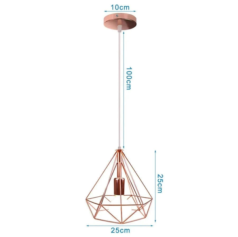 Lampe de suspension suspendue en cage en fer Loft Moderne - Or Rose | Marco Lucetti 13
