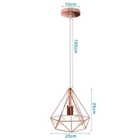 Lampe de suspension suspendue en cage en fer Loft Moderne - Or Rose | Marco Lucetti 13