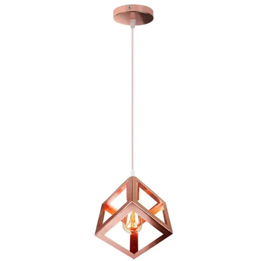 Lampe de suspension suspendue en cage en fer Loft Moderne - Or Rose | Marco Lucetti 14