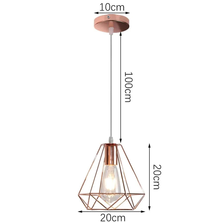 Lampe de suspension suspendue en cage en fer Loft Moderne - Or Rose | Marco Lucetti 16