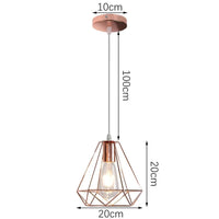 Lampe de suspension suspendue en cage en fer Loft Moderne - Or Rose | Marco Lucetti 16