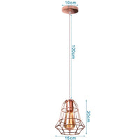 Lampe de suspension suspendue en cage en fer Loft Moderne - Or Rose | Marco Lucetti 17