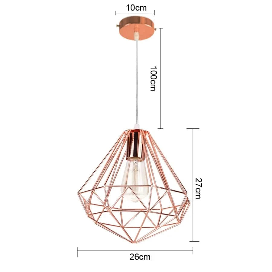 Lampe de suspension suspendue en cage en fer Loft Moderne - Or Rose | Marco Lucetti 18