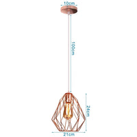 Lampe de suspension suspendue en cage en fer Loft Moderne - Or Rose | Marco Lucetti 19