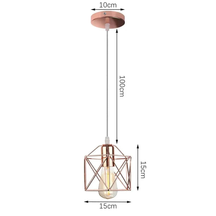 Lampe de suspension suspendue en cage en fer Loft Moderne - Or Rose | Marco Lucetti 21
