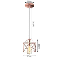 Lampe de suspension suspendue en cage en fer Loft Moderne - Or Rose | Marco Lucetti 21