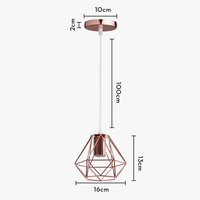 Lampe de suspension suspendue en cage en fer Loft Moderne - Or Rose | Marco Lucetti 3