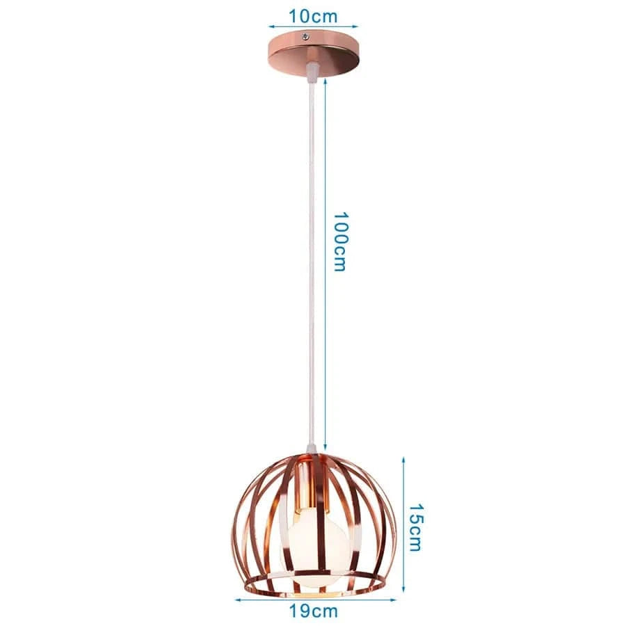 Lampe de suspension suspendue en cage en fer Loft Moderne - Or Rose | Marco Lucetti 7