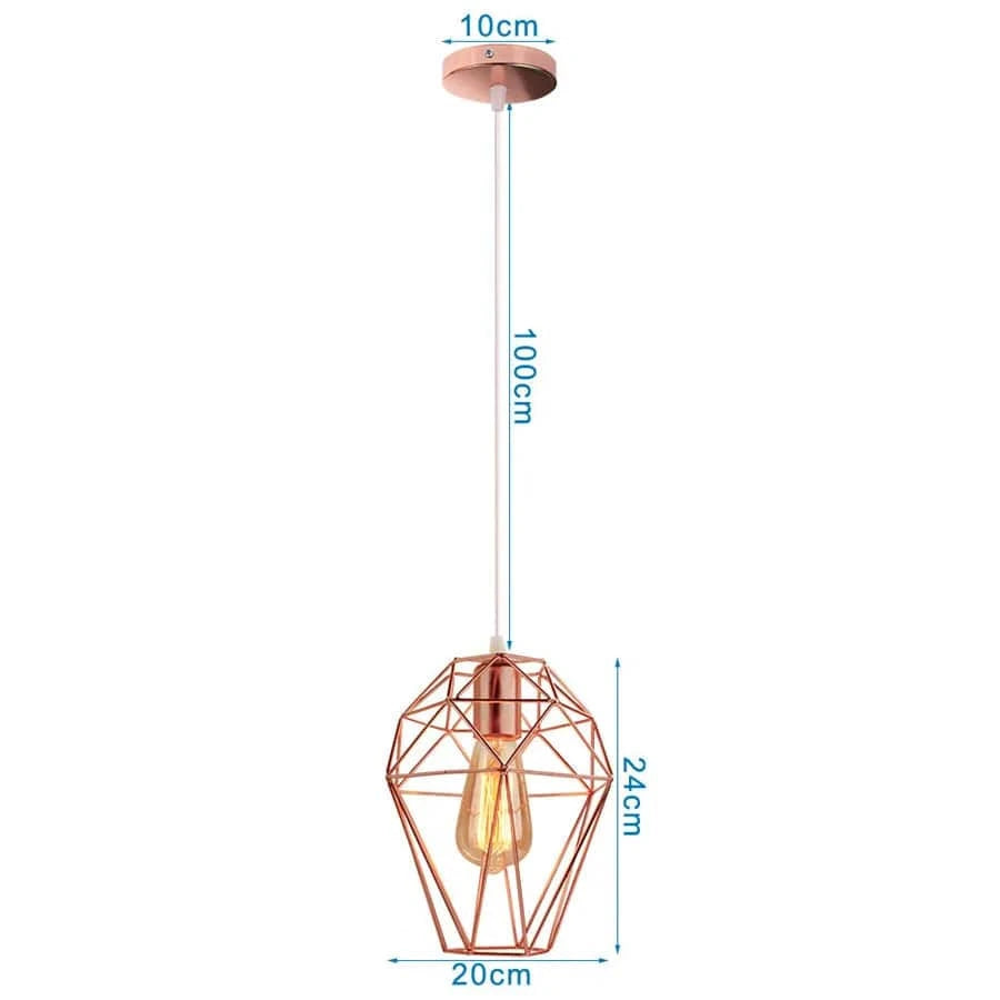 Lampe de suspension suspendue en cage en fer Loft Moderne - Or Rose | Marco Lucetti 8
