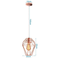 Lampe de suspension suspendue en cage en fer Loft Moderne - Or Rose | Marco Lucetti 8
