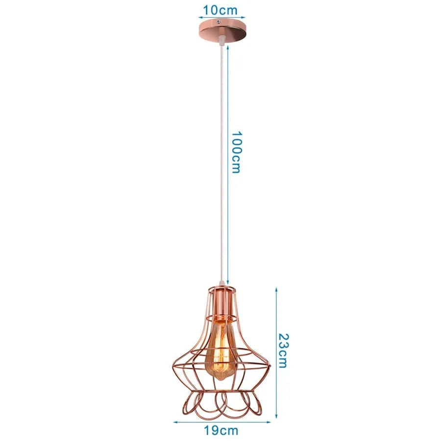 Lampe de suspension suspendue en cage en fer Loft Moderne - Or Rose | Marco Lucetti 9