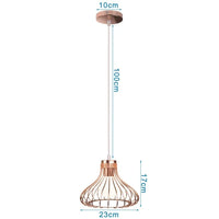 Lampe de suspension suspendue en cage en fer Loft Moderne - Or Rose | Marco Lucetti Dix