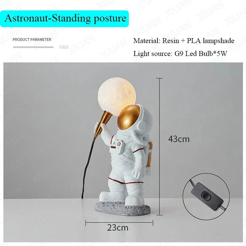 Lampe de table Astronaute Lune Veilleuse | Marco Lucetti Astronaute A / Lumière blanche