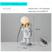 Lampe de table Astronaute Lune Veilleuse | Marco Lucetti Astronaute A / Lumière blanche