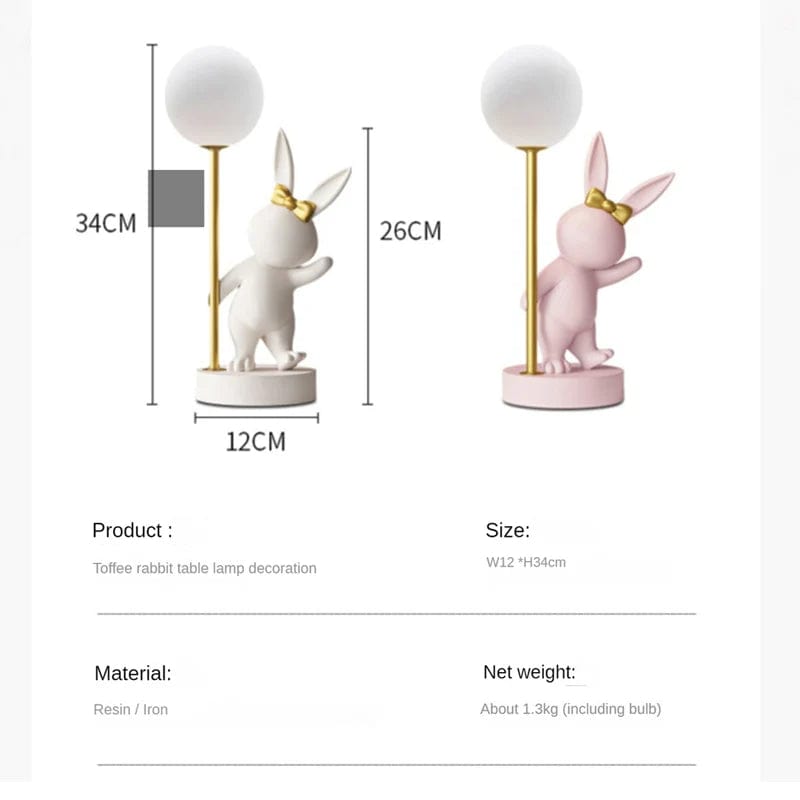Lampe de table design nordique de luxe en forme de lapin "Arctic Rabbit" | Marco Lucetti