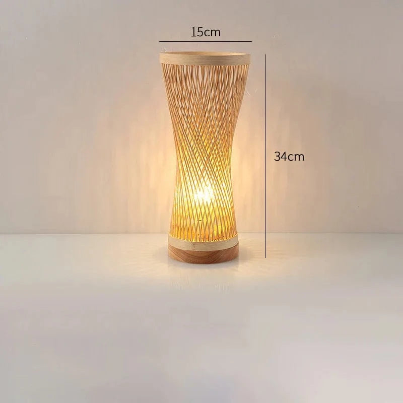 Lampe de Table en bambou artisanale | Marco Lucetti Diamètre 15 cm