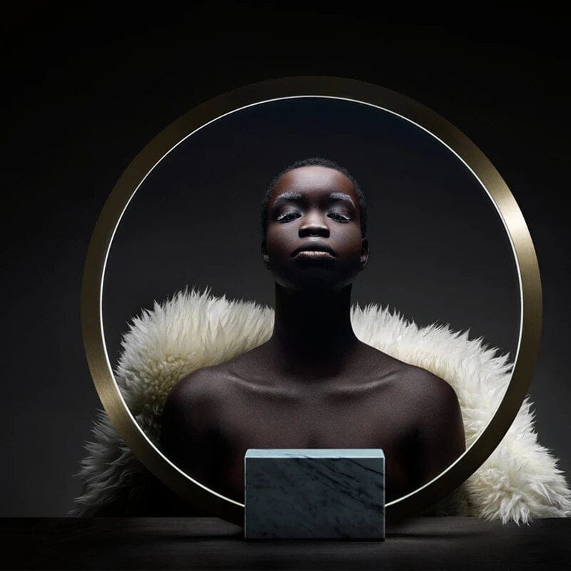 Lampe de table en marbre post-moderne "CréaLux" | Marco Lucetti Or