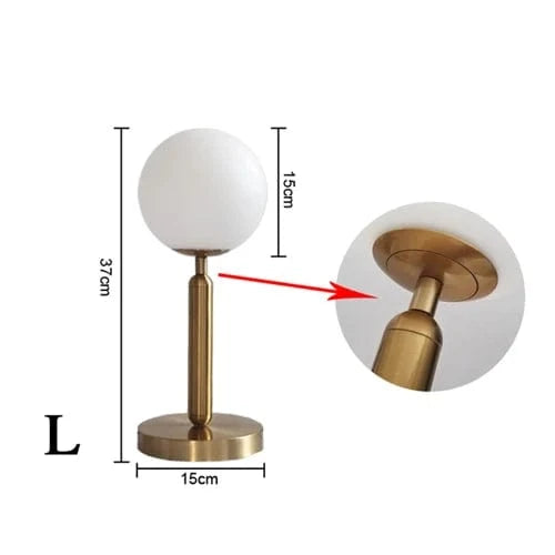 Lampe de table en verre de luxe pour la chambre ou le salon | Marco Lucetti Prix UE / L - Diamètre 15 cm E14 / Blanc chaud