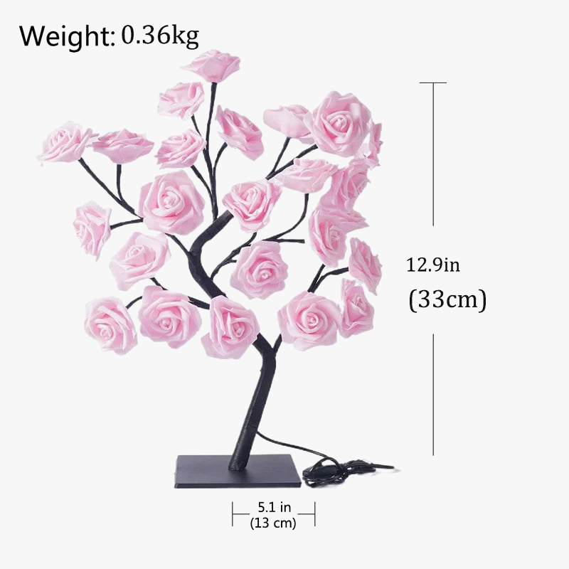 Lampe de table LED Nordique Cherry Blossom Crystal Veilleuse