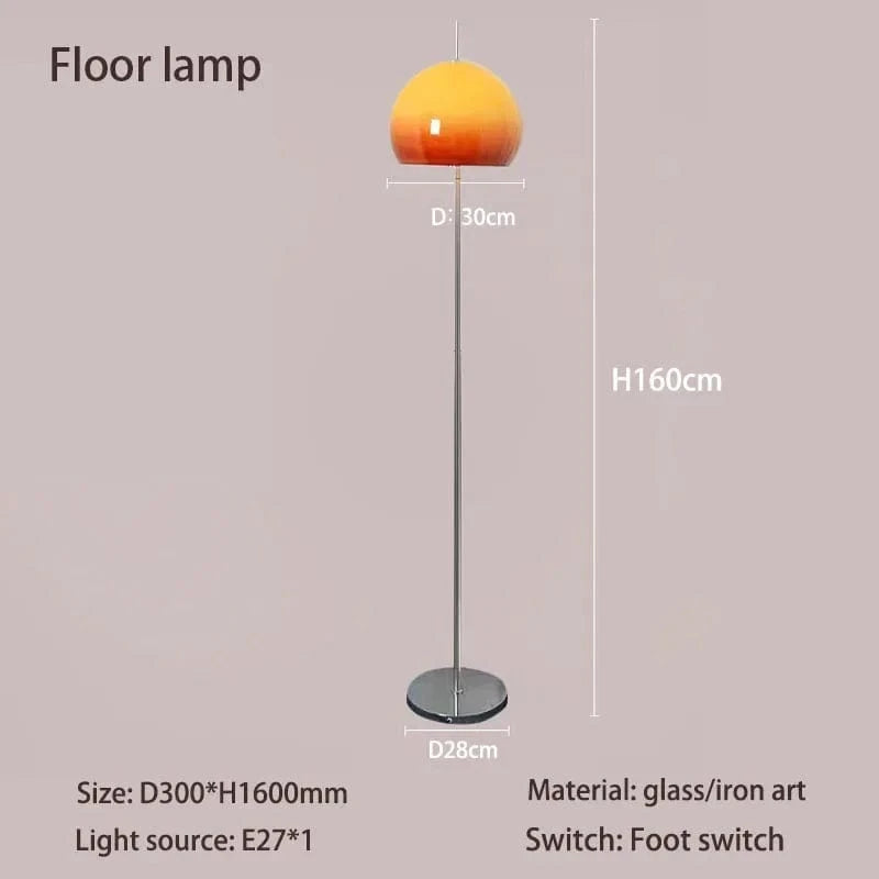 Lampe de Table LED Bauhaus en verre dégradé Orange | Marco Lucetti Lampadaire / Lumière chaude