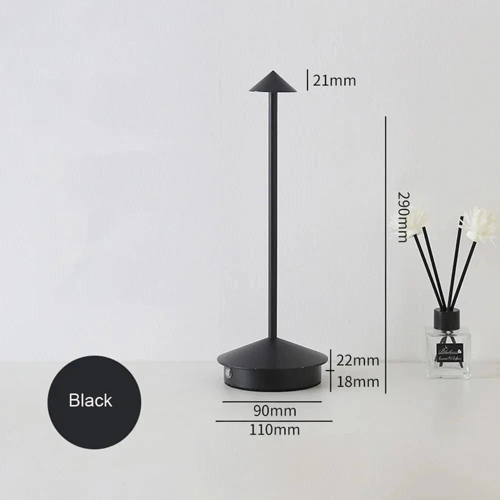 Lampe de Table LED créative Touch & Recharge | Marco Lucetti Noir