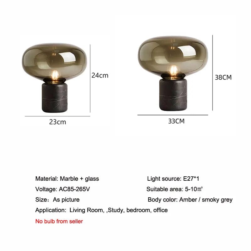 Lampe de Table LED Marbrée Champignon Nordique | Marco Lucetti