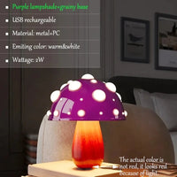 Lampe de Table LED "Mushroom Glow" | Marco Lucetti 2W Grain de bois violet