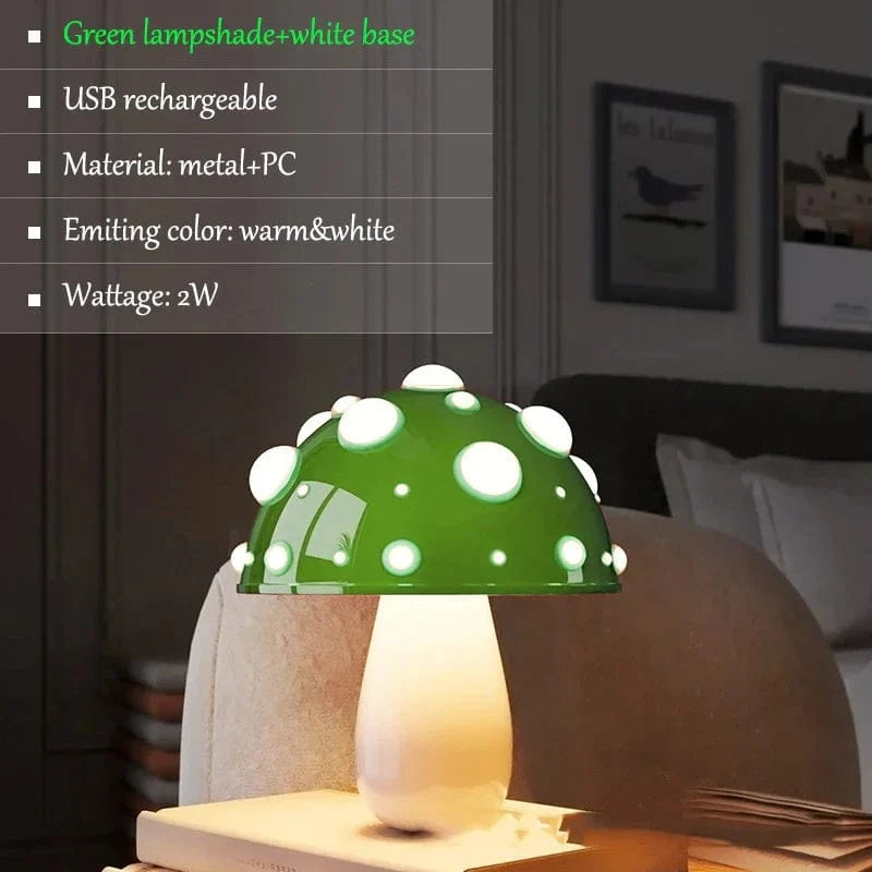 Lampe de Table LED "Mushroom Glow" | Marco Lucetti 2W vert