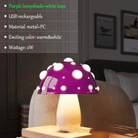 Lampe de Table LED "Mushroom Glow" | Marco Lucetti 2W violet