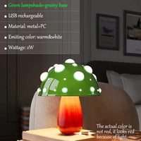 Lampe de Table LED "Mushroom Glow" | Marco Lucetti Grain de bois vert 2W