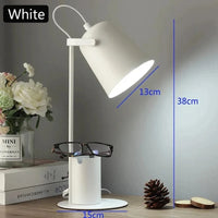 Lampe de Table LED Nordique avec Porte-stylo et Protection des Yeux | Marco Lucetti Blanc / Prise américaine