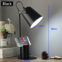 Lampe de Table LED Nordique avec Porte-stylo et Protection des Yeux | Marco Lucetti Noir / Prise américaine