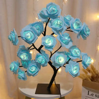 Lampe de table LED Nordique Cherry Blossom Crystal Veilleuse | Marco Lucetti 24Leds rose bleue