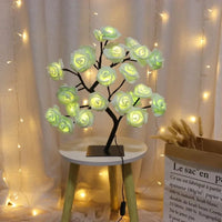 Lampe de table LED Nordique Cherry Blossom Crystal Veilleuse | Marco Lucetti 24Leds rose verte