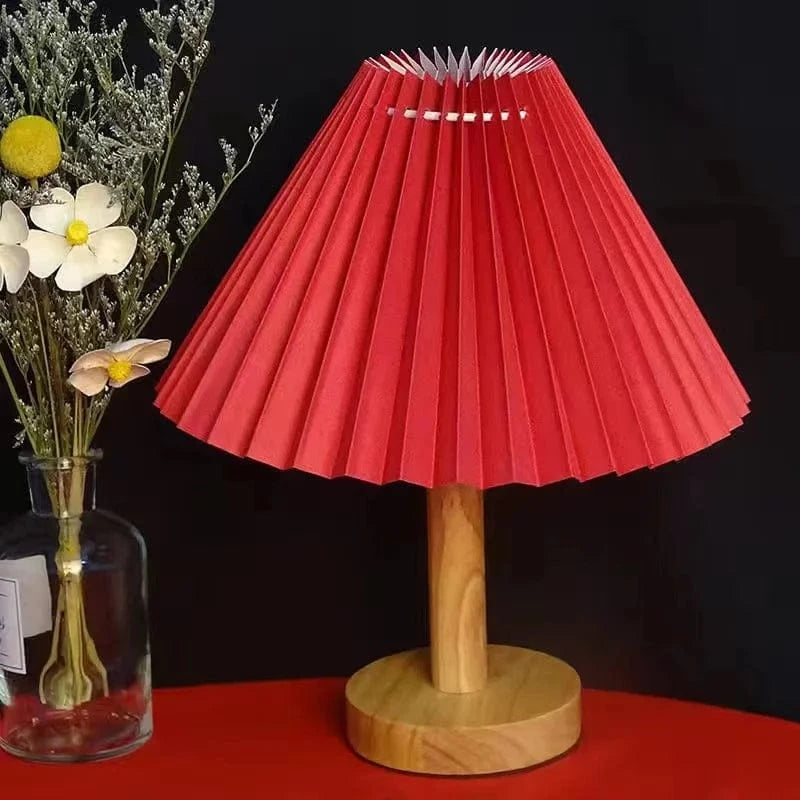 Lampe de Table LED nordique Moderne Plissée Ins | Marco Lucetti Rose rouge / Prise USB