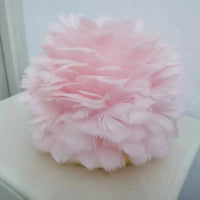 Lampe de Table Luxe en plumes roses et blanches naturelles | Marco Lucetti Lampe de table rose / Prise américaine