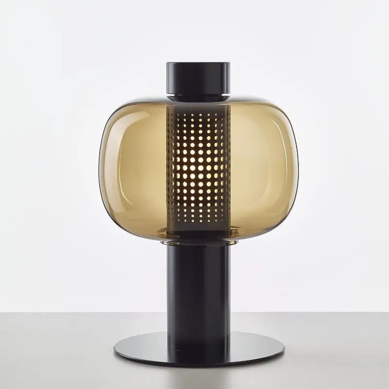 Lampe de Table Luxe Moderne en Verre | Marco Lucetti Ambre noir