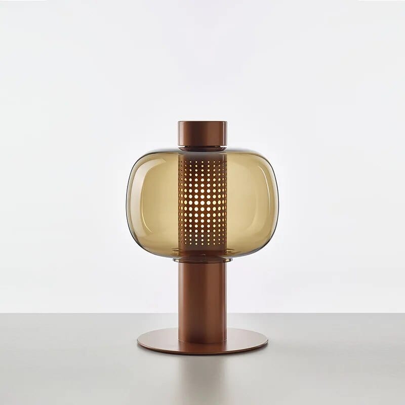 Lampe de Table Luxe Moderne en Verre | Marco Lucetti Café Ambre