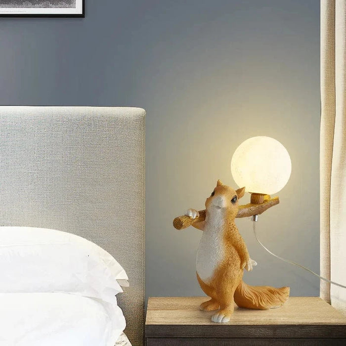 Lampe de Table Nordique Créatif LED Animal Écureuil | Marco Lucetti Tricolore / Chine