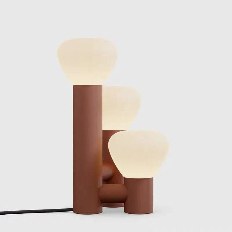 Lampe de Table Nordique Design LED en Fer et Verre | Marco Lucetti Rouge