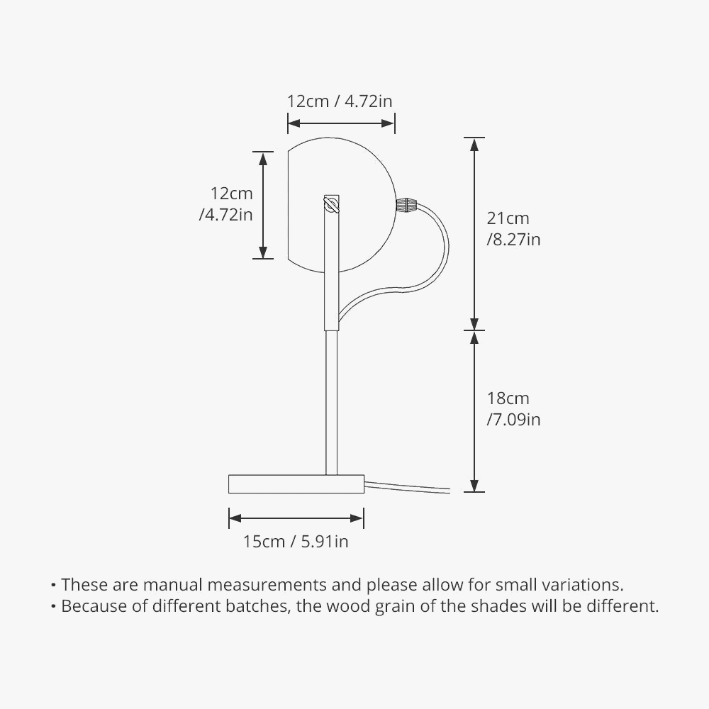Lampe de table nordique en bois et métal à intensité réglable | Marco Lucetti