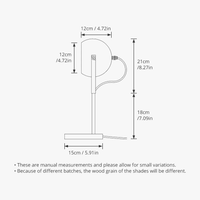 Lampe de table nordique en bois et métal à intensité réglable | Marco Lucetti