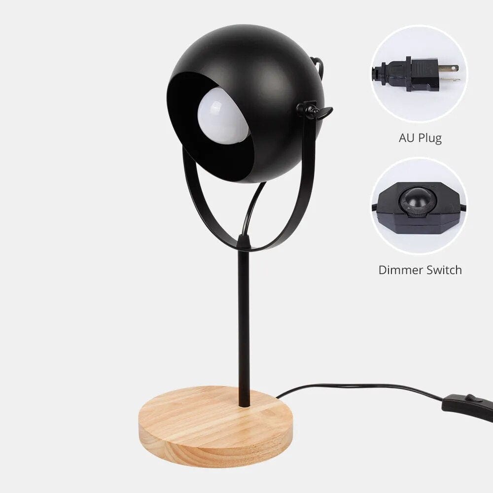 Lampe de table nordique en bois et métal à intensité réglable | Marco Lucetti AUPlug Gradateur Nobulb