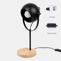 Lampe de table nordique en bois et métal à intensité réglable | Marco Lucetti Bouton UKPlug Nobulb