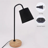 Lampe de Table Nordique en Bois LED - Veilleuse pour Bureau, Lit et Salon | Marco Lucetti Gradateur noir sans ampoule