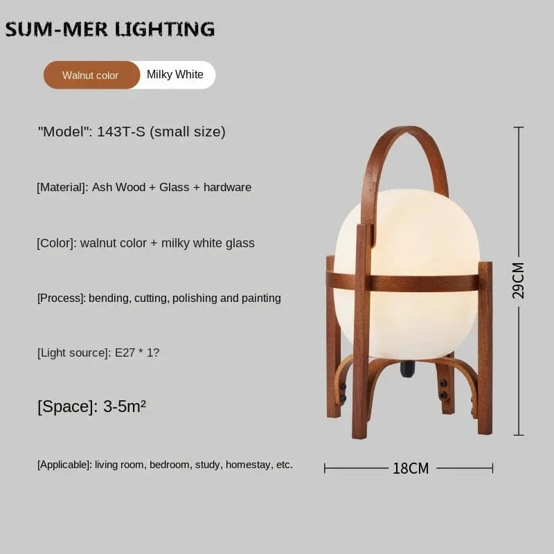 Lampe de table nordique en verre avec panier en bois - Édition Limitée | Marco Lucetti B 18x29cm / Prise britannique