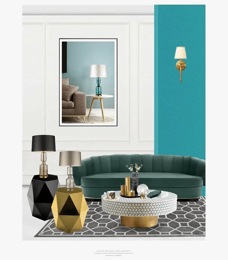 Lampe de table nordique rétro LED pour chevet et chambre, décoration en verre  | Marco Lucetti