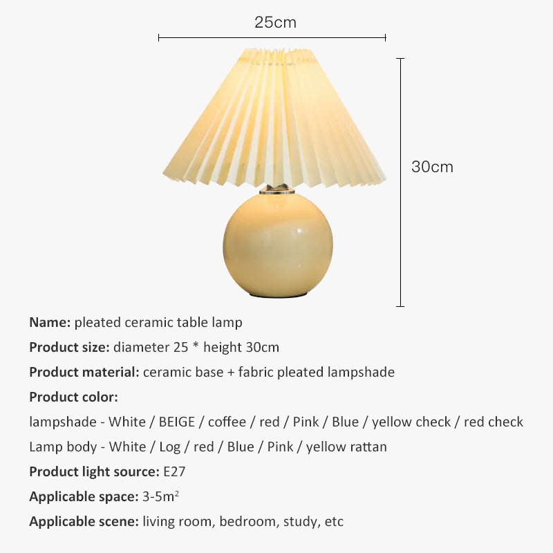 Lampe de table plissée coréenne - Élégance abordable
