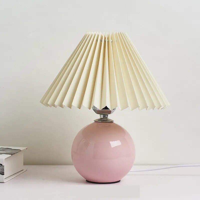 Lampe de table plissée coréenne - Élégance abordable | Marco Lucetti Beige et Rose